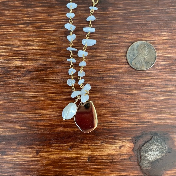 NWT | Tess & Tricia | Pearl Gold Necklace | Gold Plated - Picture 2 of 5